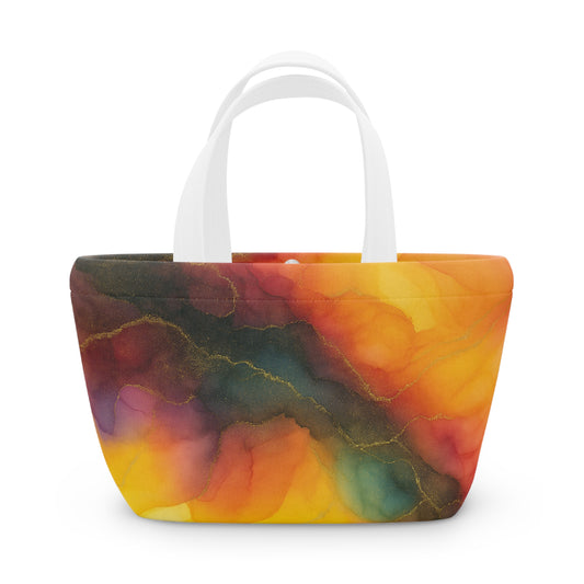 Brittany-Multi colored Abstract Stylish Marble Lunch Ba– Insulated Tote for Work, School, Picnics, Eco-Friendly Gift, Trendy Storage Solution