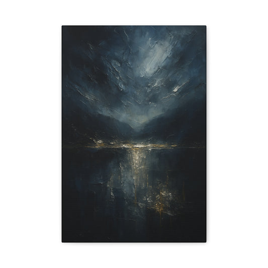 Misty Mountian Evening Solitude-  Abstract landscape Collection -Fine Art Canvas Print