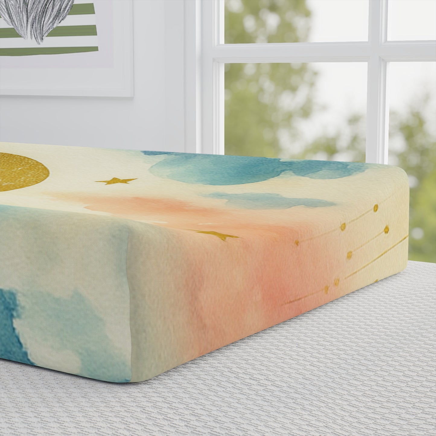 Celestial Moon-Celestial Baby Changing Pad Cover - Space Theme Nursery Decor