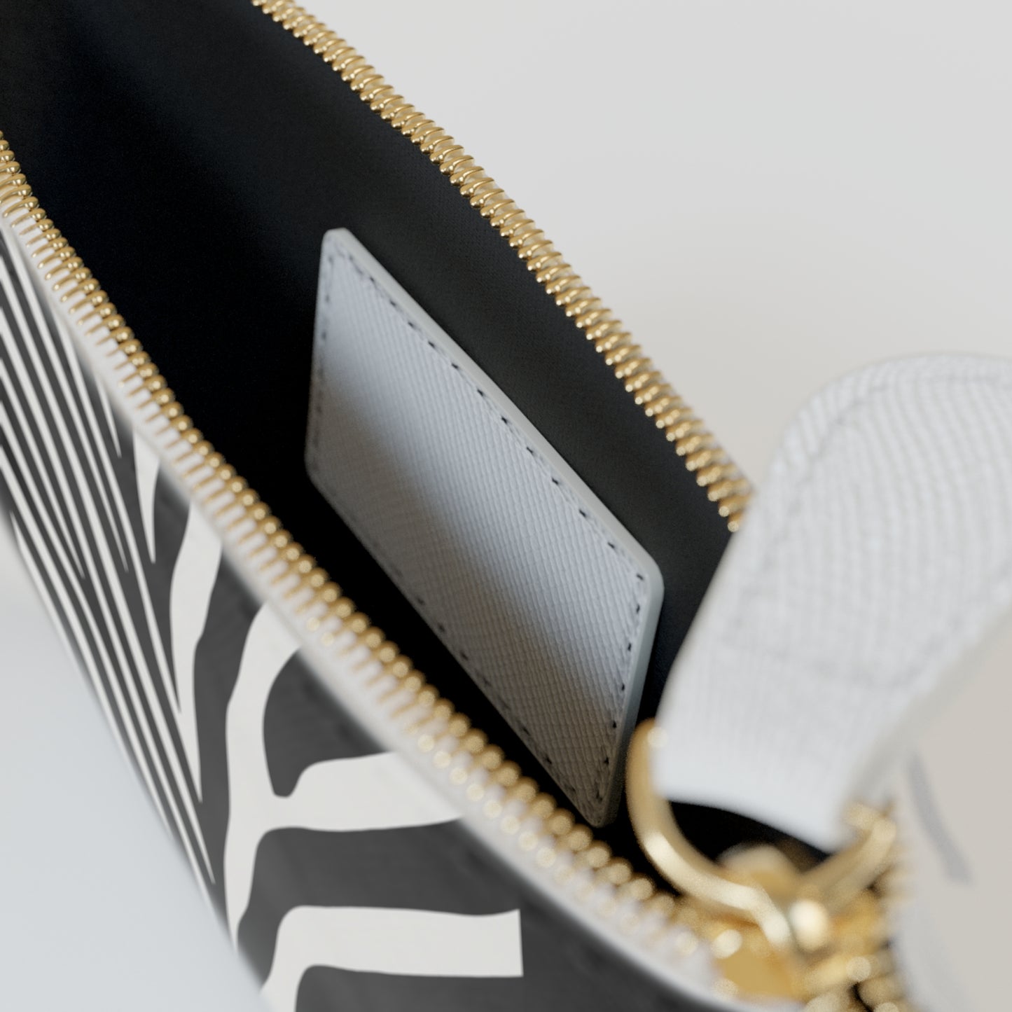 Zebra Stripe Mini Clutch Bag — Black & White Animal Print Pouch