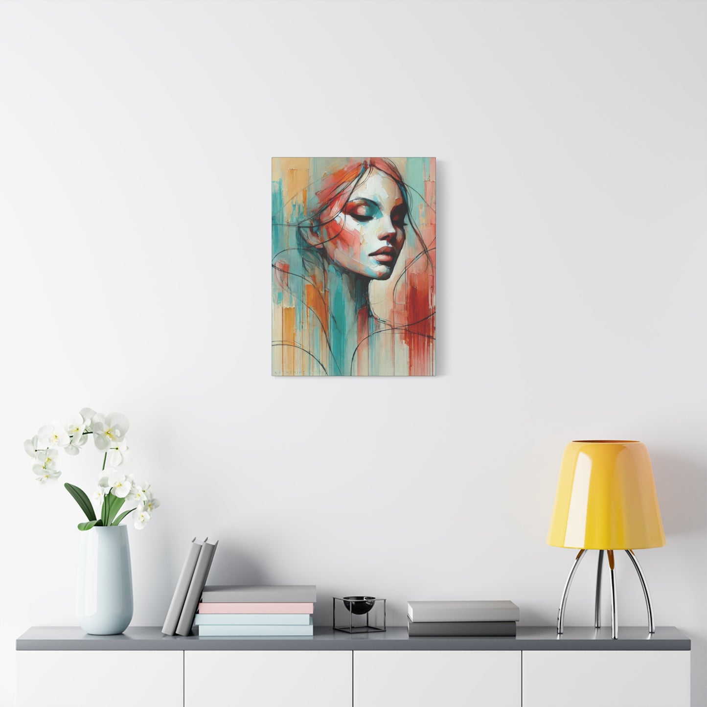Serenity-Fine Art Canvas Print - Female Abstract Print by Katherine Bobeck - Calming and Modern Artwork
