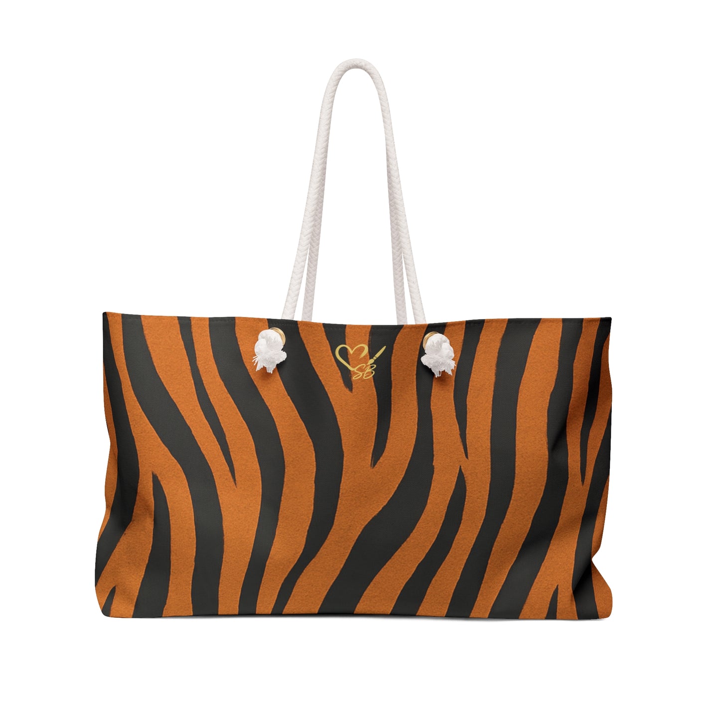Tiger Stripe Weekender Bag — Bold Animal Print Travel Tote