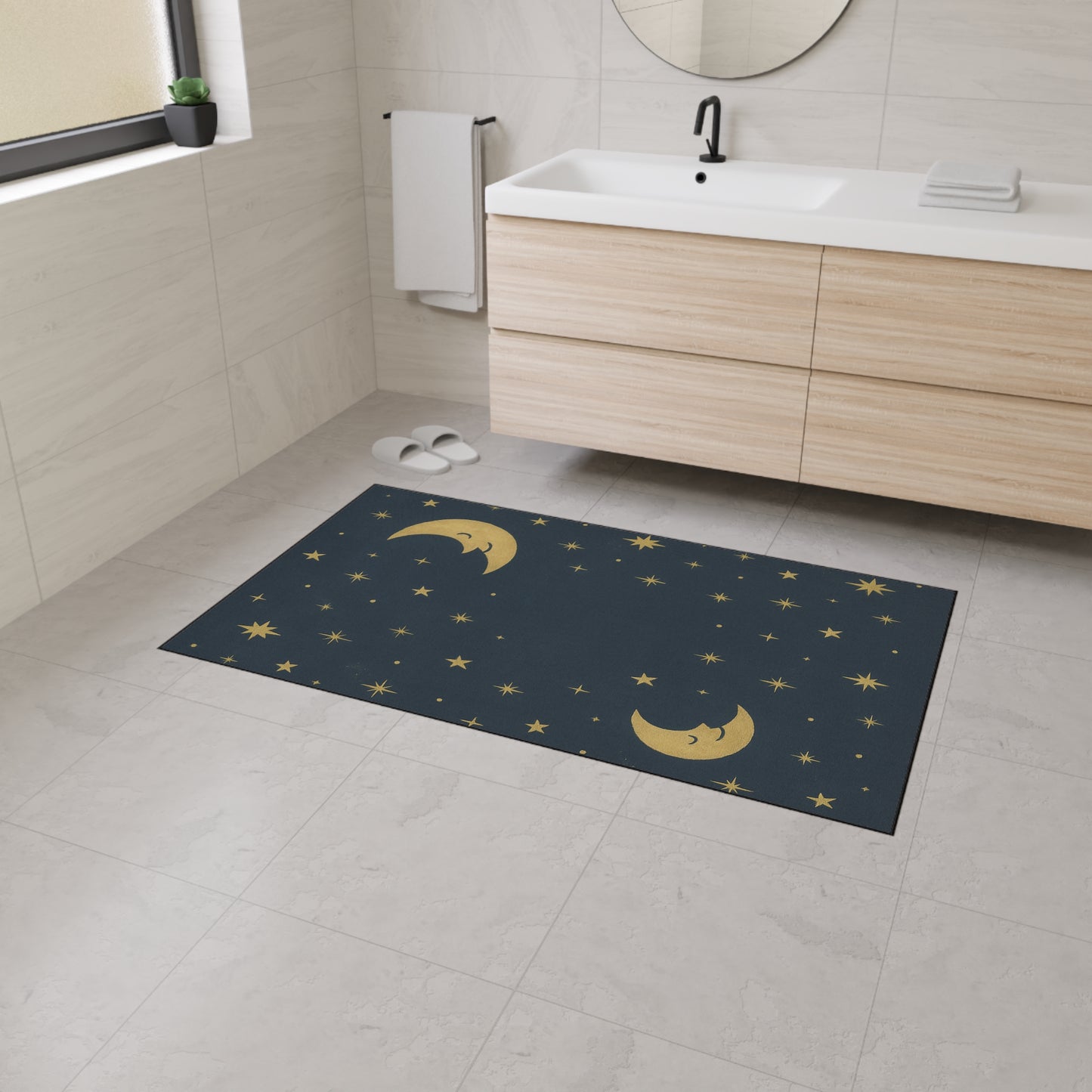 To the Moon & Stars Heavy Duty Floor Mat — Night Sky Doormat for Entryway, Bedroom, or Nursery