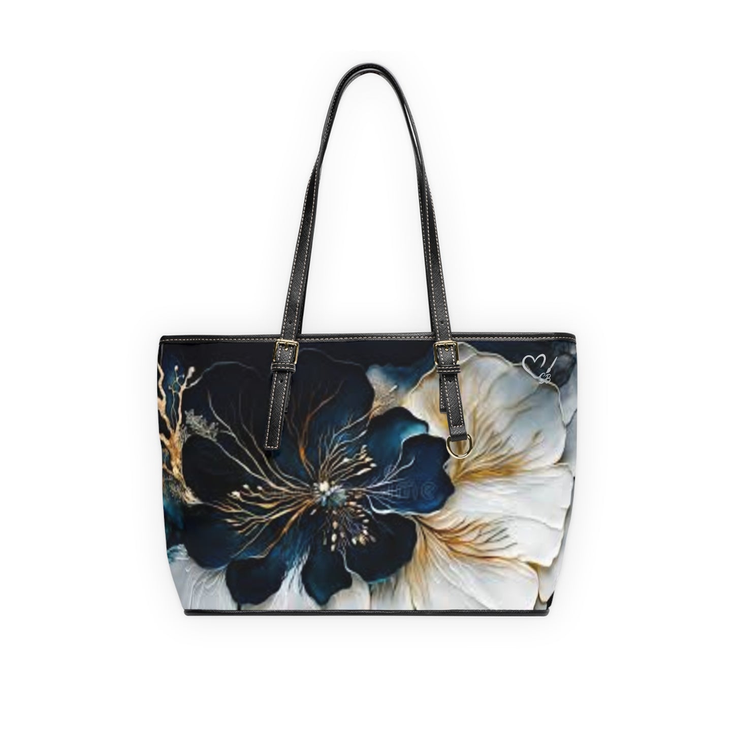 Indigo Floral 2025 Artisan Collection- PU Leather Shoulder Bag — Wearable Art