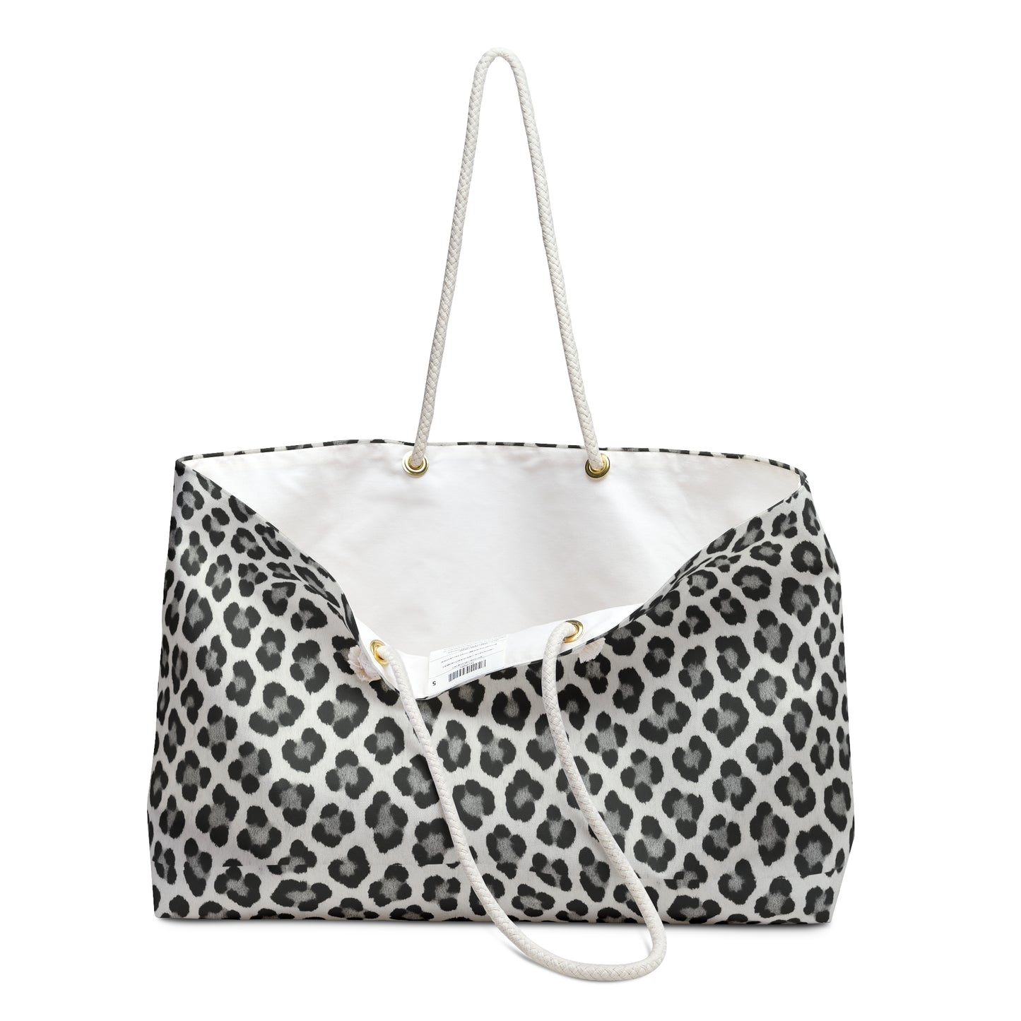 Snow Leopard Print Weekender Bag – Stylish Animal Print Travel Tote