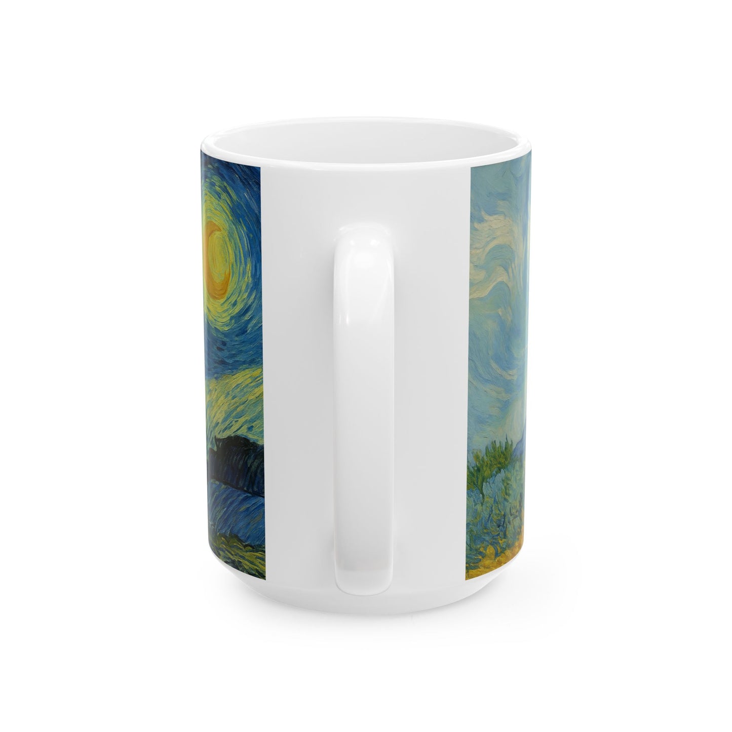 Van Gogh Landscape 3-Echoes of the Masters- Ceramic Mug — Serene Meadow & Sky Coffee Cup (11oz, 15oz)