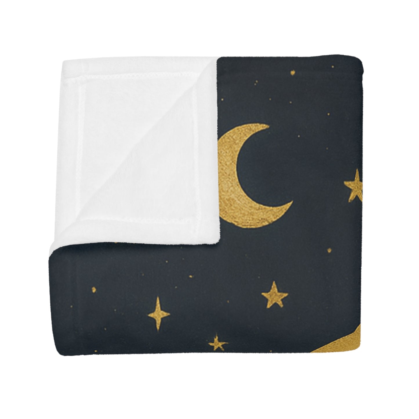 To the Moon Velveteen Plush Blanket — Celestial Dreams-Cozy Starry Night Baby Throw