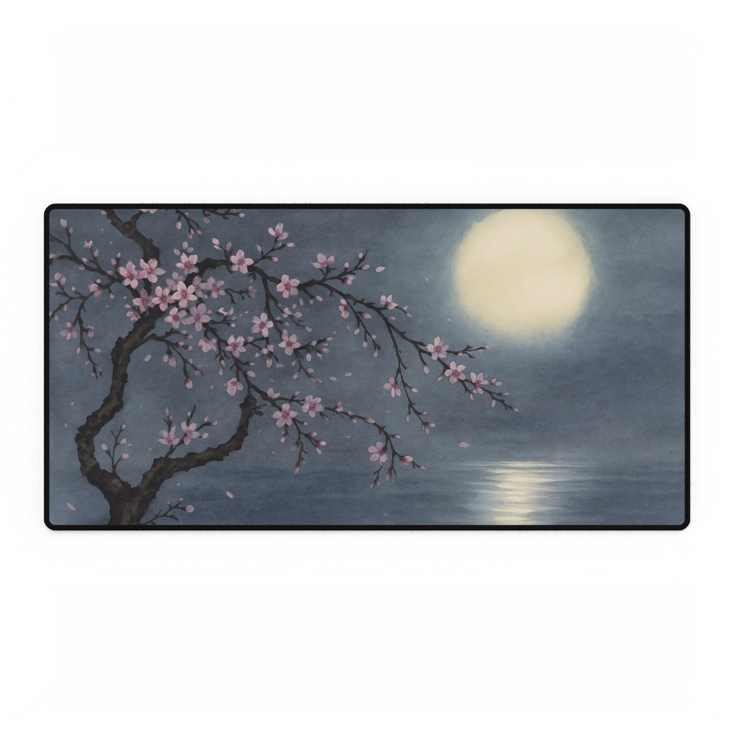 Cherry Bloosom and Moon-Echoes of the Masters-Desk Mat for Home & Office