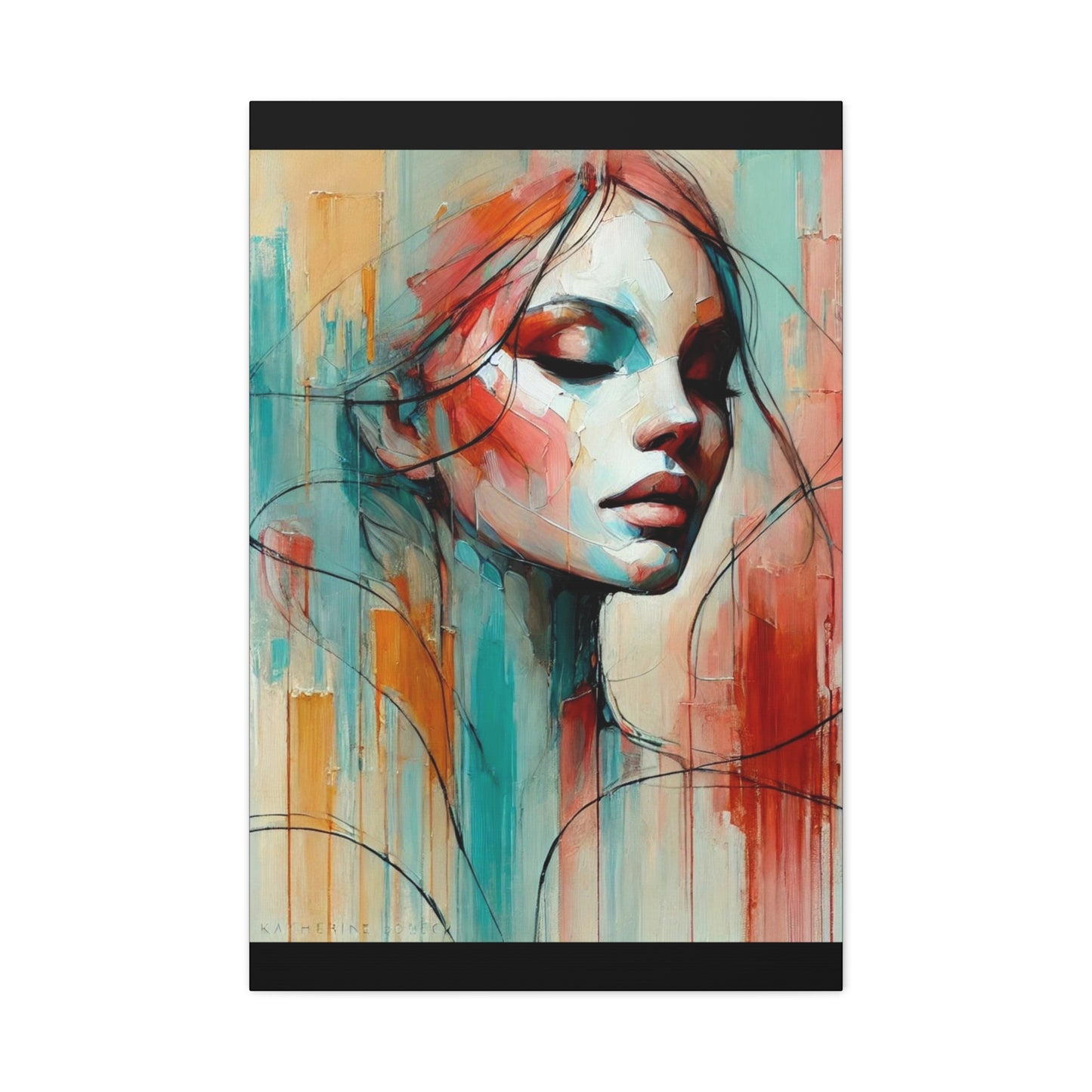 Serenity-Fine Art Canvas Print - Female Abstract Print by Katherine Bobeck - Calming and Modern Artwork