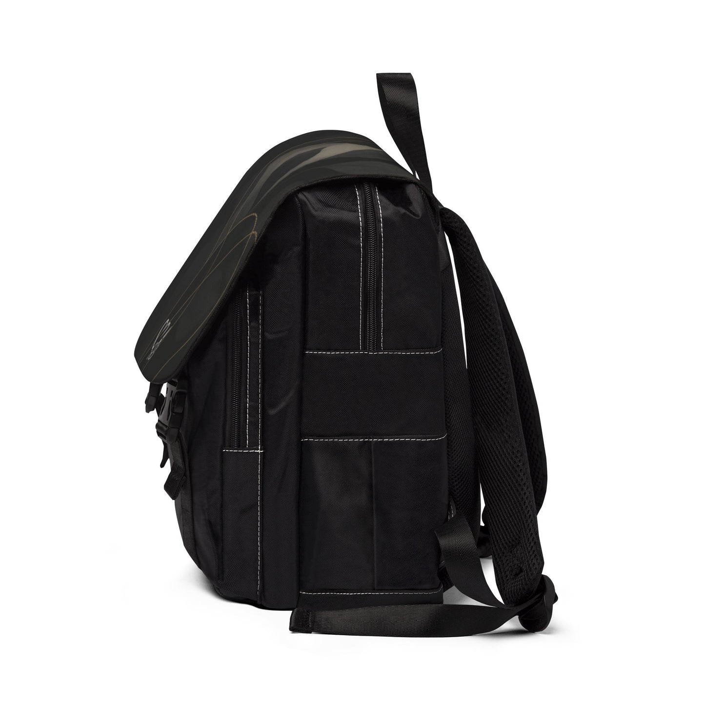 Shirley-Artisan Luxe collection- Backpack — Black Minimalist Shoulder Bag with Gold Heart Accent