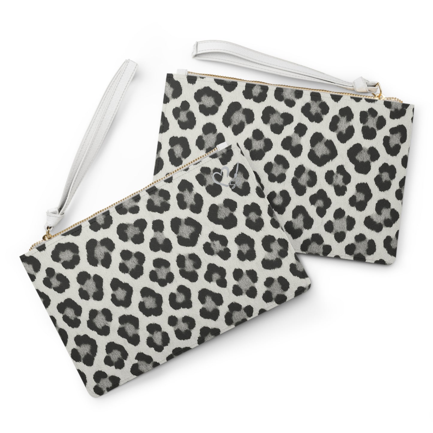 Snow Leopard Print Clutch Bag — Chic Animal Print Wristlet for Everyday & Evening