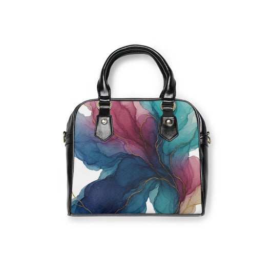 Heather-2025 Artisan Luxe Collection-  Shoulder Handbag — Colorful Watercolor Swirl Tote