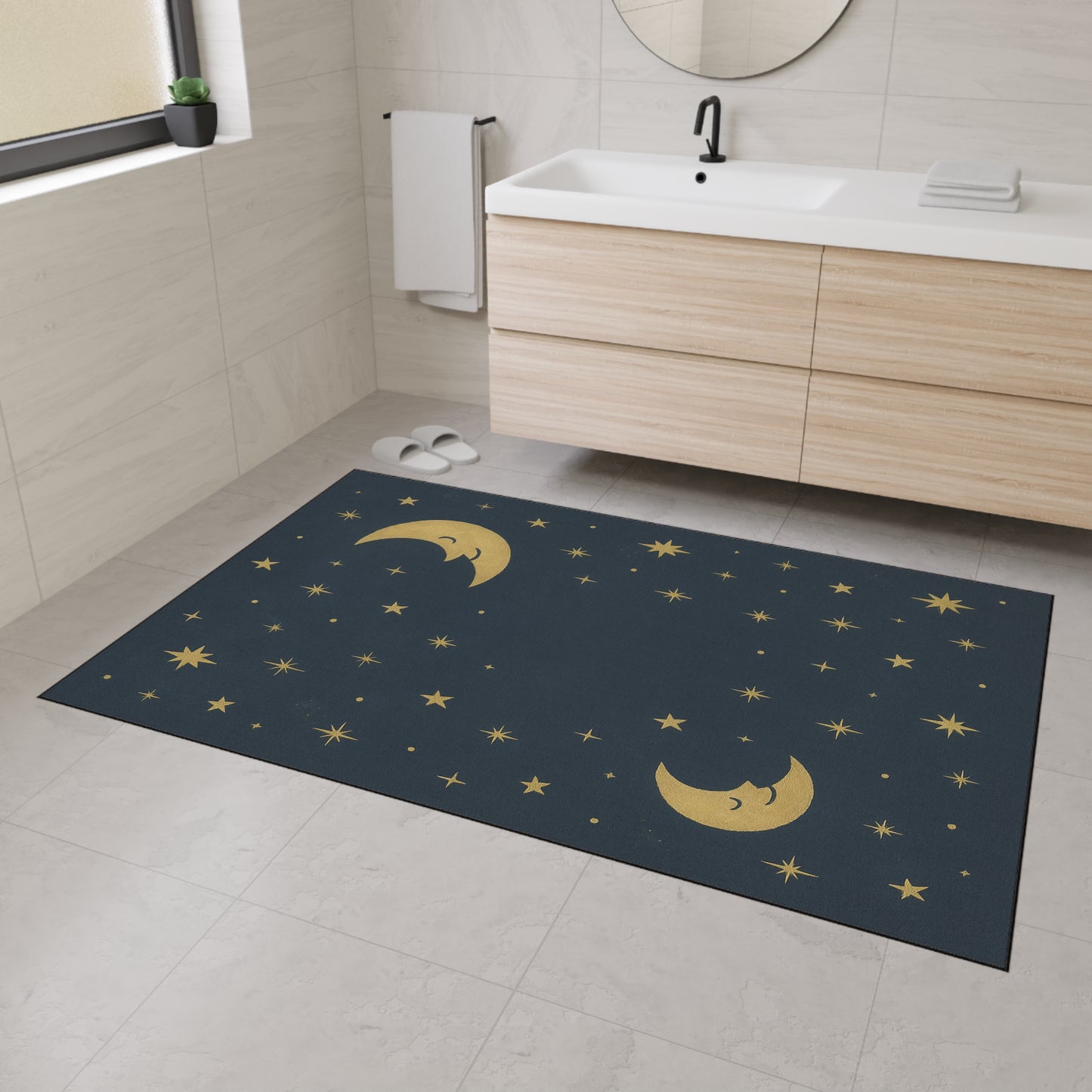 To the Moon & Stars Heavy Duty Floor Mat — Night Sky Doormat for Entryway, Bedroom, or Nursery
