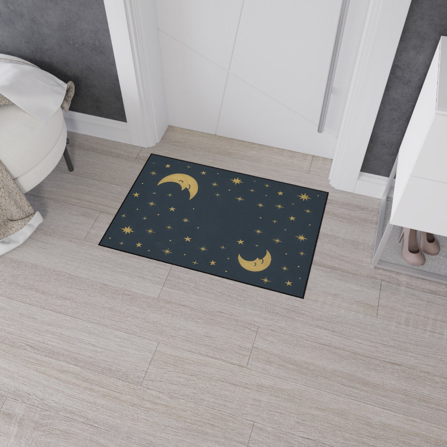 To the Moon & Stars Heavy Duty Floor Mat — Night Sky Doormat for Entryway, Bedroom, or Nursery