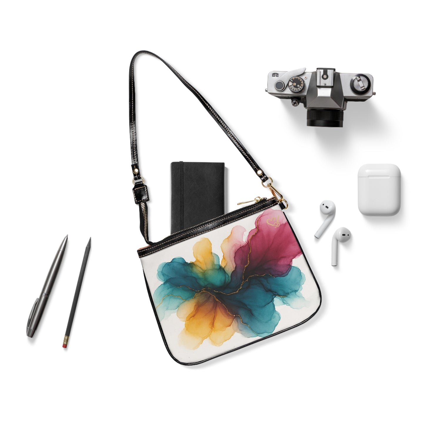 Brittany Rose-2025 Artisan Luxe Collection- Small Shoulder Bag — Colorful Abstract Floral Crossbody