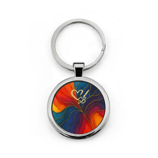 Jayla-2025 Artisan Luxe Collection-Round Stainless Steel Keychain
