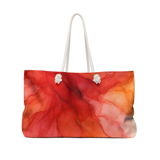 Crimson Harmonies 2-Inspired Weekender Bag for Stylish Getaways