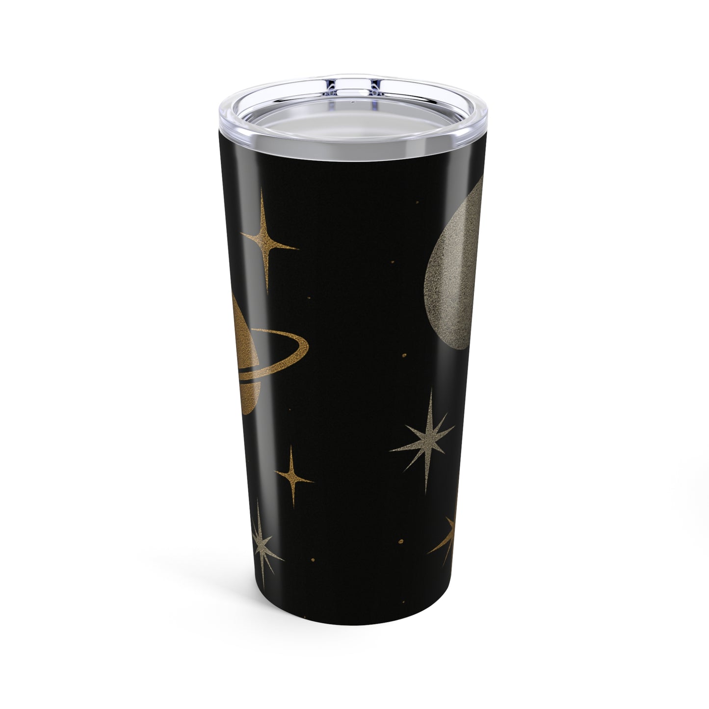Celestial Night 20oz Tumbler — Gold Moon & Stars Insulated Travel Cup
