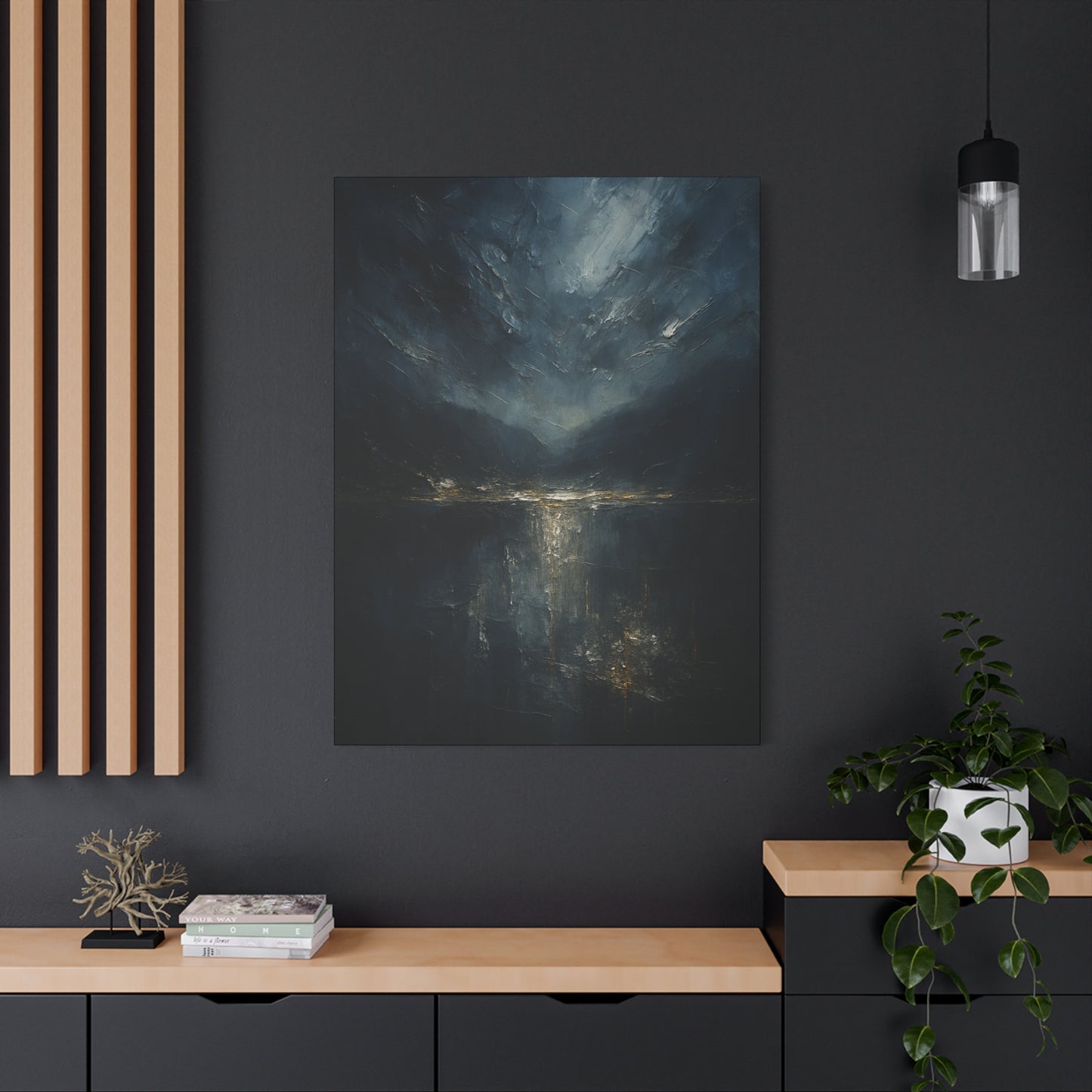 Misty Mountian Evening Solitude-  Abstract landscape Collection -Fine Art Canvas Print