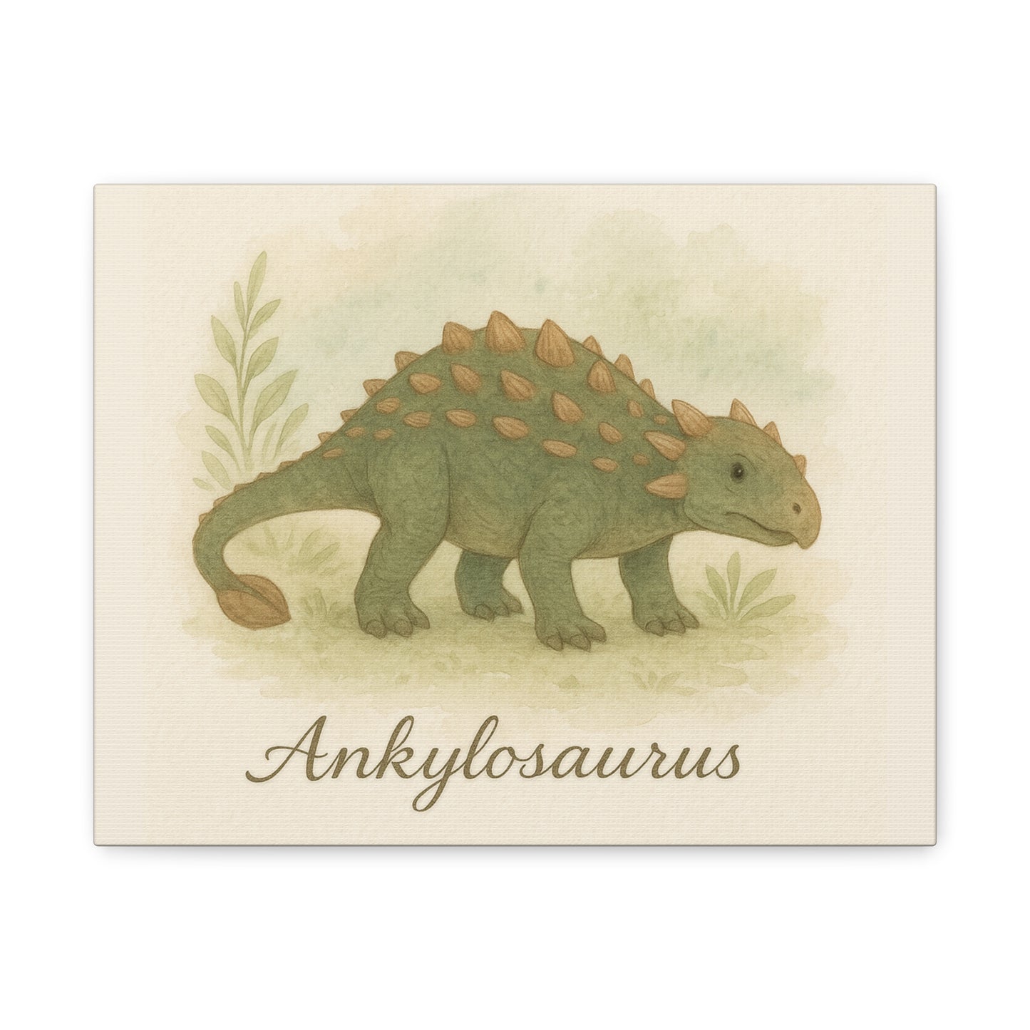 Ankylosaurus Canvas Wall Art – Nursery Dinosaur Print, Baby Room Decor