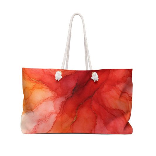 Crimson Harmonies 2-Inspired Weekender Bag for Stylish Getaways