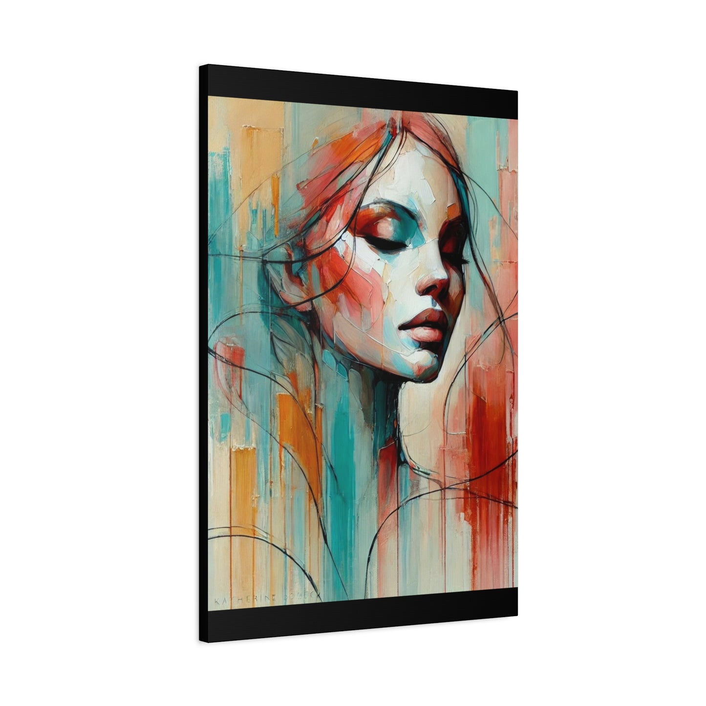 Serenity-Fine Art Canvas Print - Female Abstract Print by Katherine Bobeck - Calming and Modern Artwork