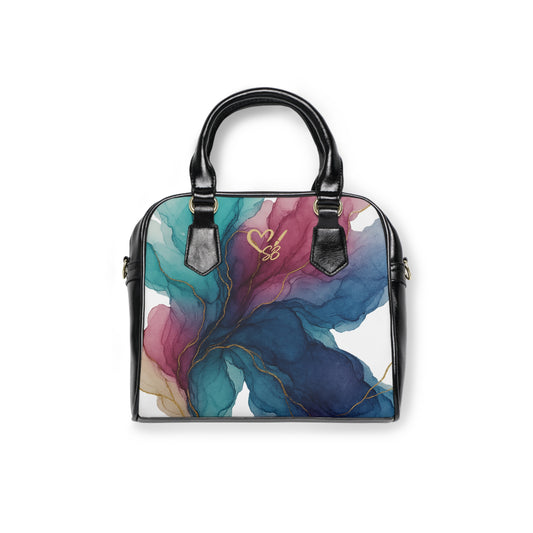 Heather-2025 Artisan Luxe Collection-  Shoulder Handbag — Colorful Watercolor Swirl Tote