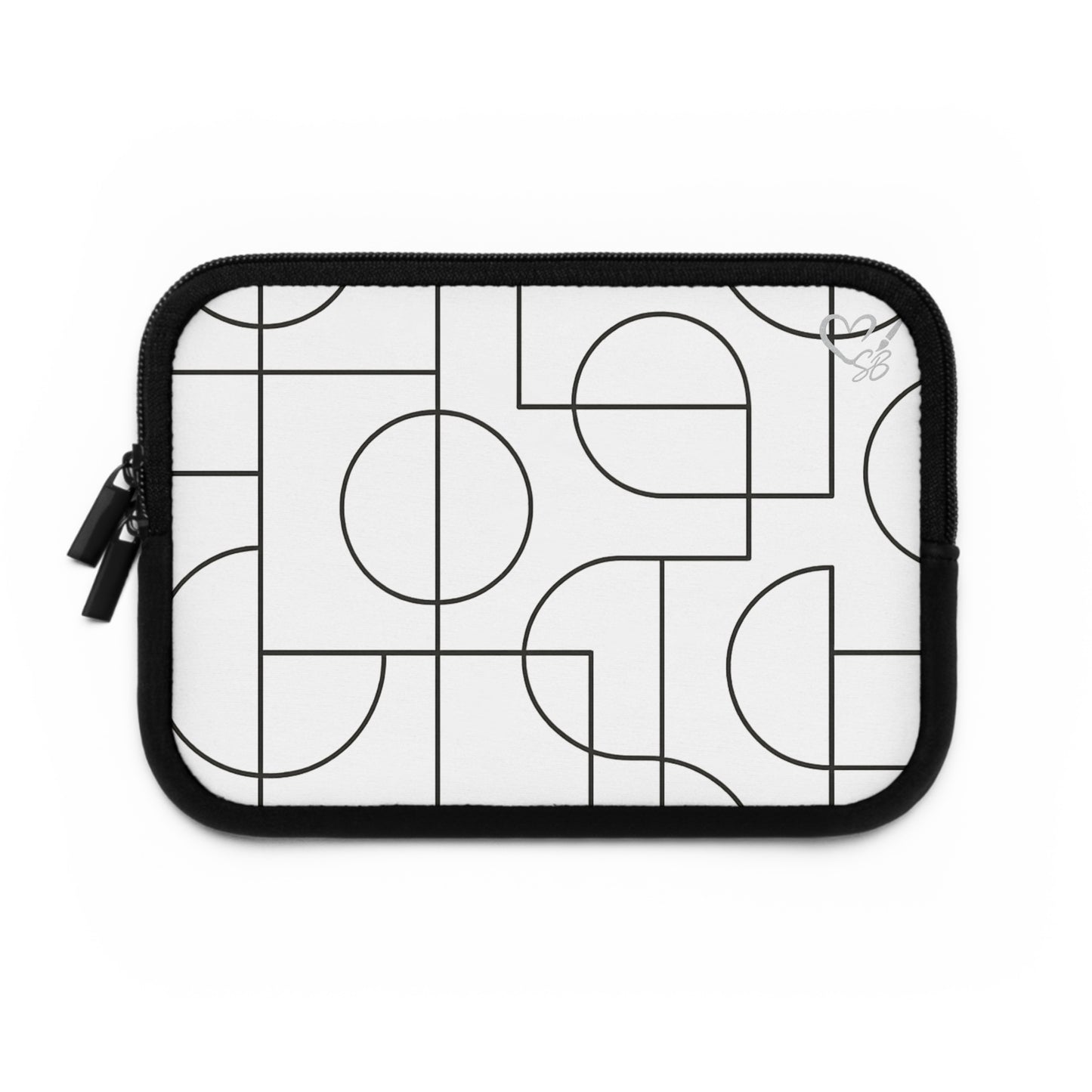 Geometric Print -2025 Artisian Collection -Laptop Sleeve — Black & White Protective Neoprene Case