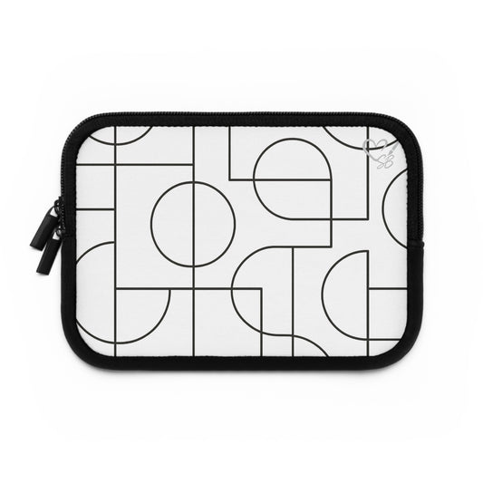 Geometric Print -2025 Artisian Collection -Laptop Sleeve — Black & White Protective Neoprene Case