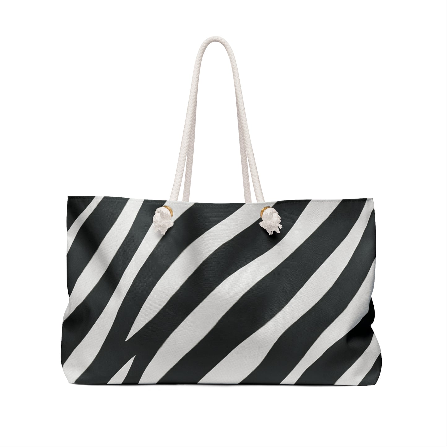 Zebra Stripe Weekender Bag — Black & White Travel Tote