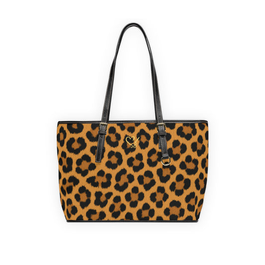 Leopard Print PU Leather Shoulder Bag — Chic Animal Print Tote