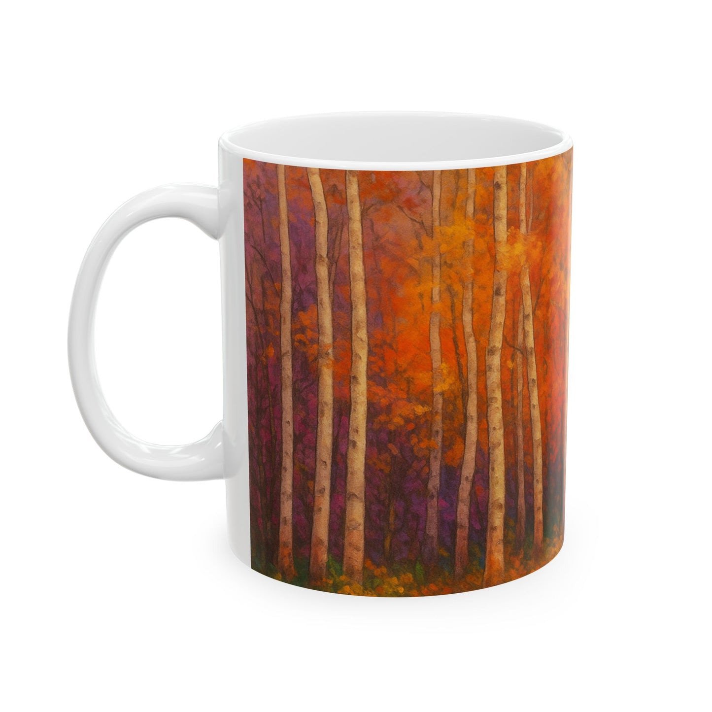 Autumn Forest Ceramic Mug - Echoes of the Masters collection-Cozy Coffee Cup for Nature Lovers