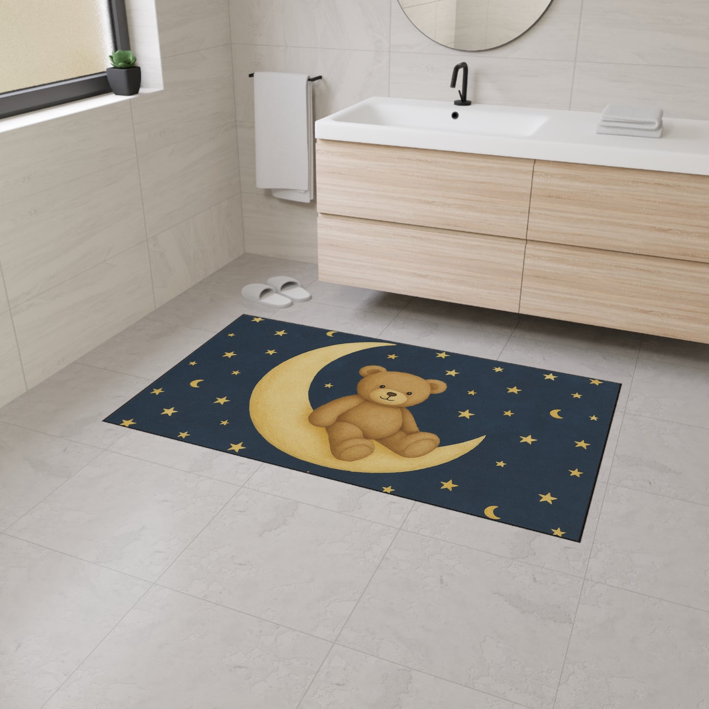 To the Moon – Starfield Heavy-Duty Floor Mat | Celestial Nursery & Play Rug