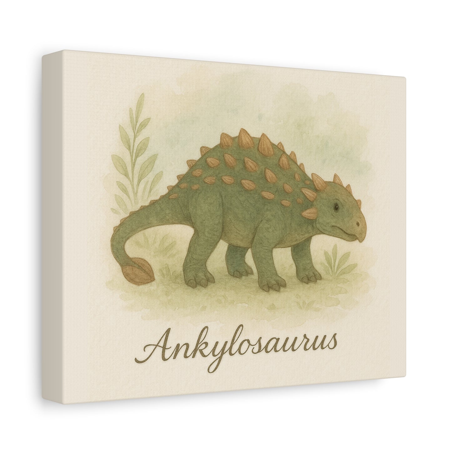 Ankylosaurus Canvas Wall Art – Nursery Dinosaur Print, Baby Room Decor