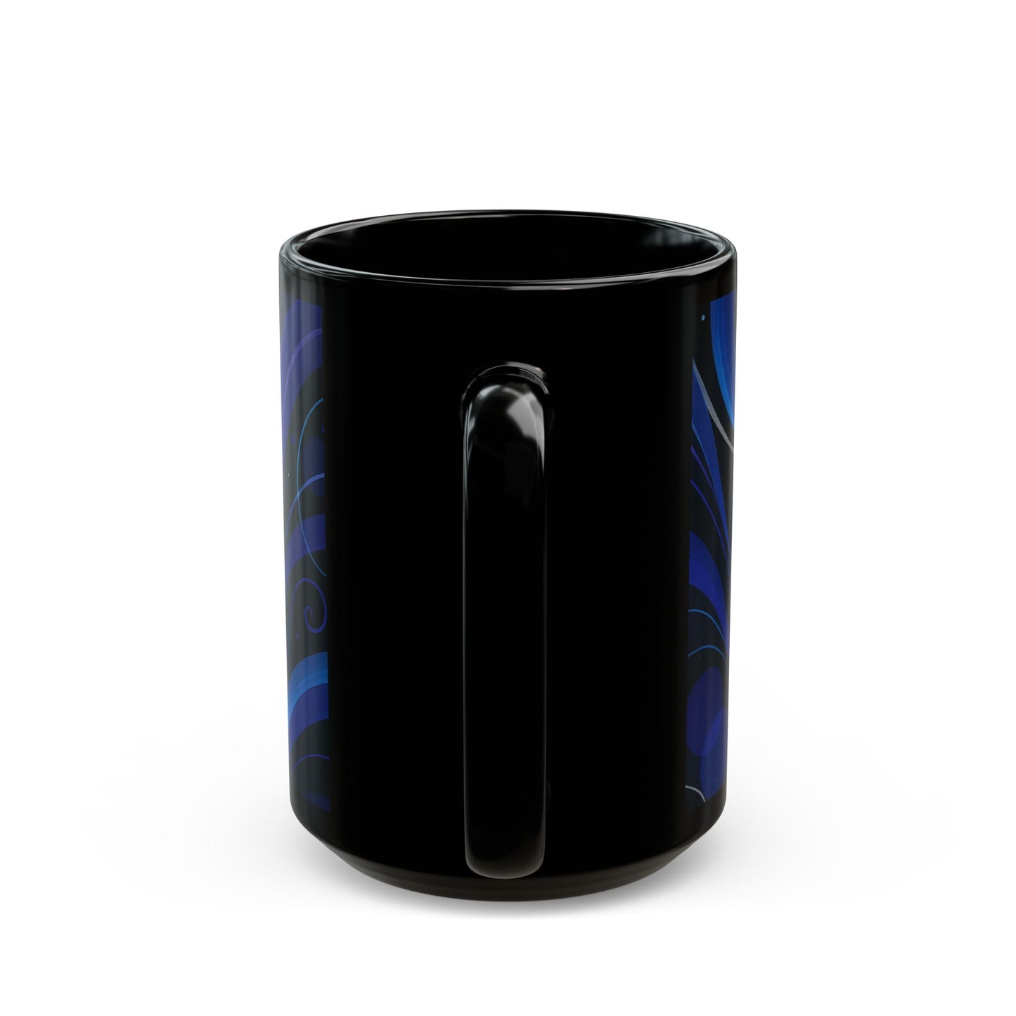 Midnight Bloom 2-Soulful Collection -Black Ceramic Mug — Swirl Coffee Cup (11oz & 15oz)