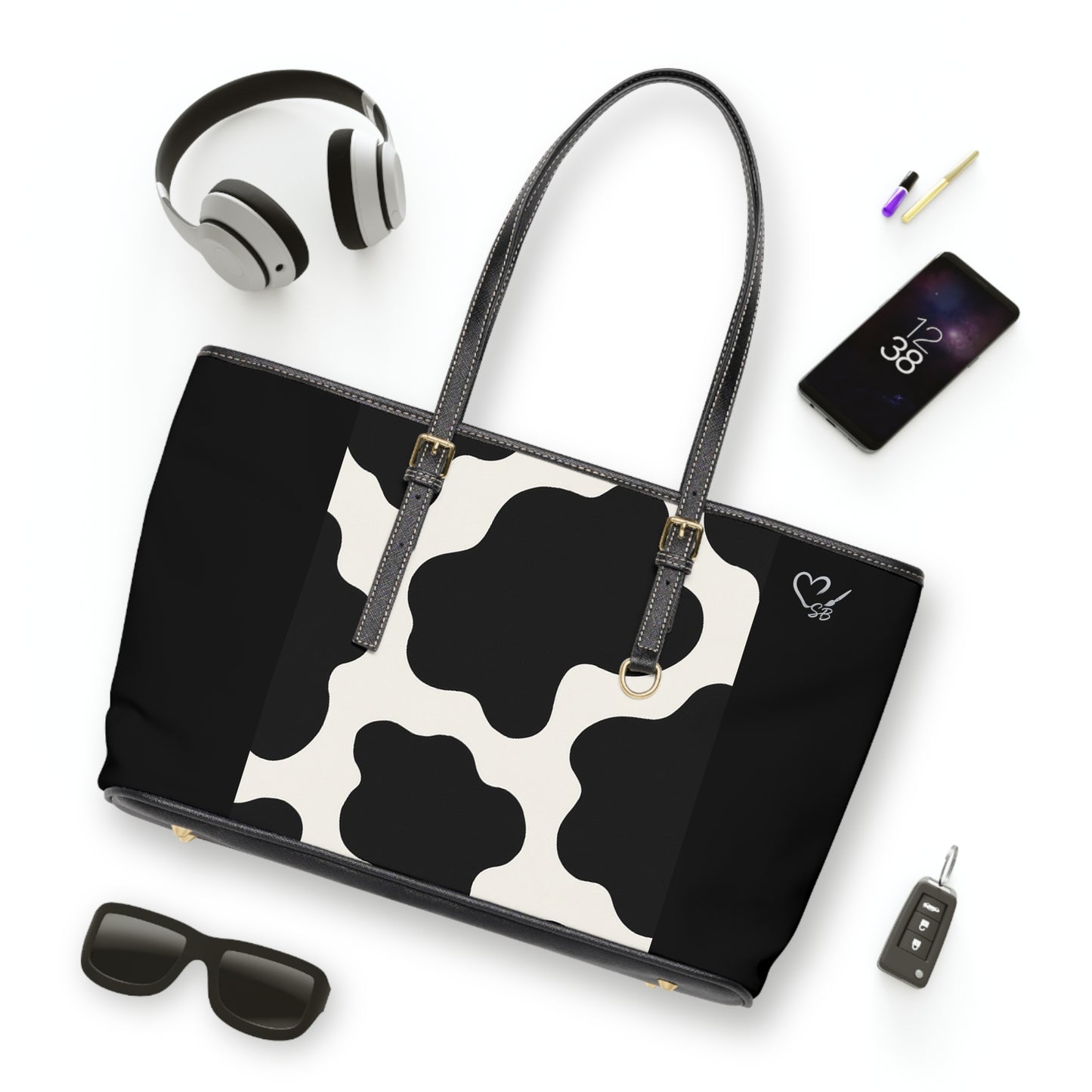 Cow Print (large) -PU Leather Shoulder Bag