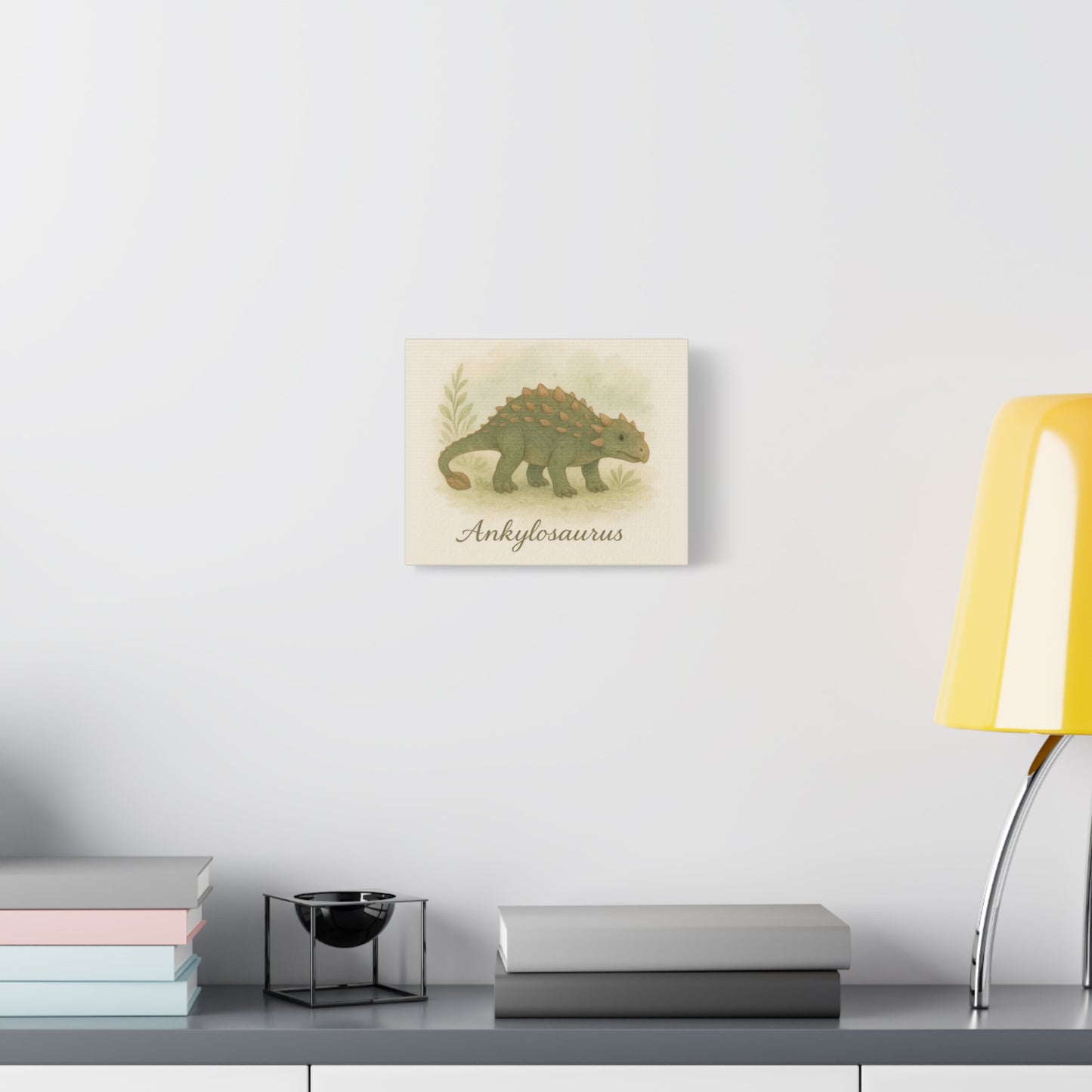Ankylosaurus Canvas Wall Art – Nursery Dinosaur Print, Baby Room Decor