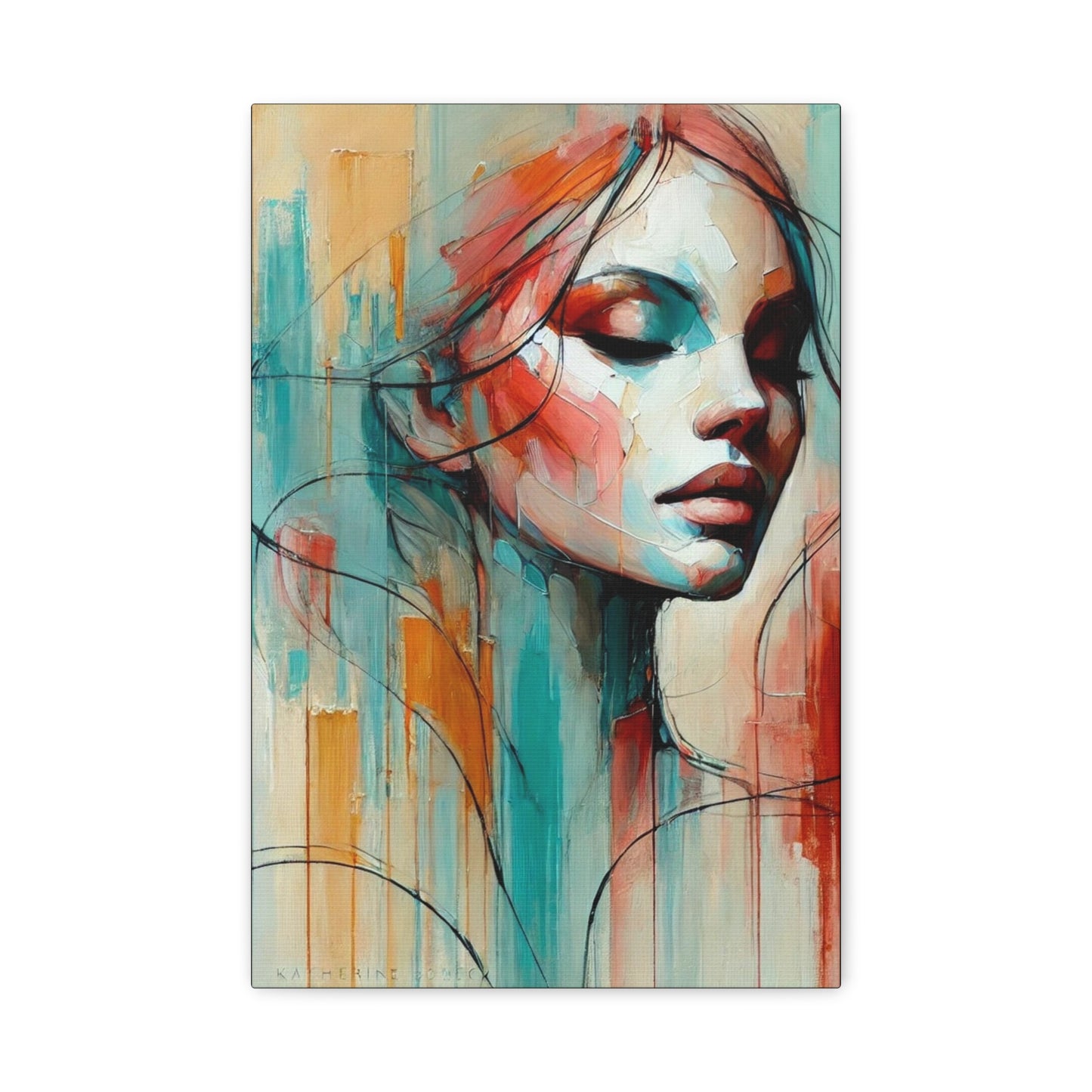 Serenity-Fine Art Canvas Print - Female Abstract Print by Katherine Bobeck - Calming and Modern Artwork