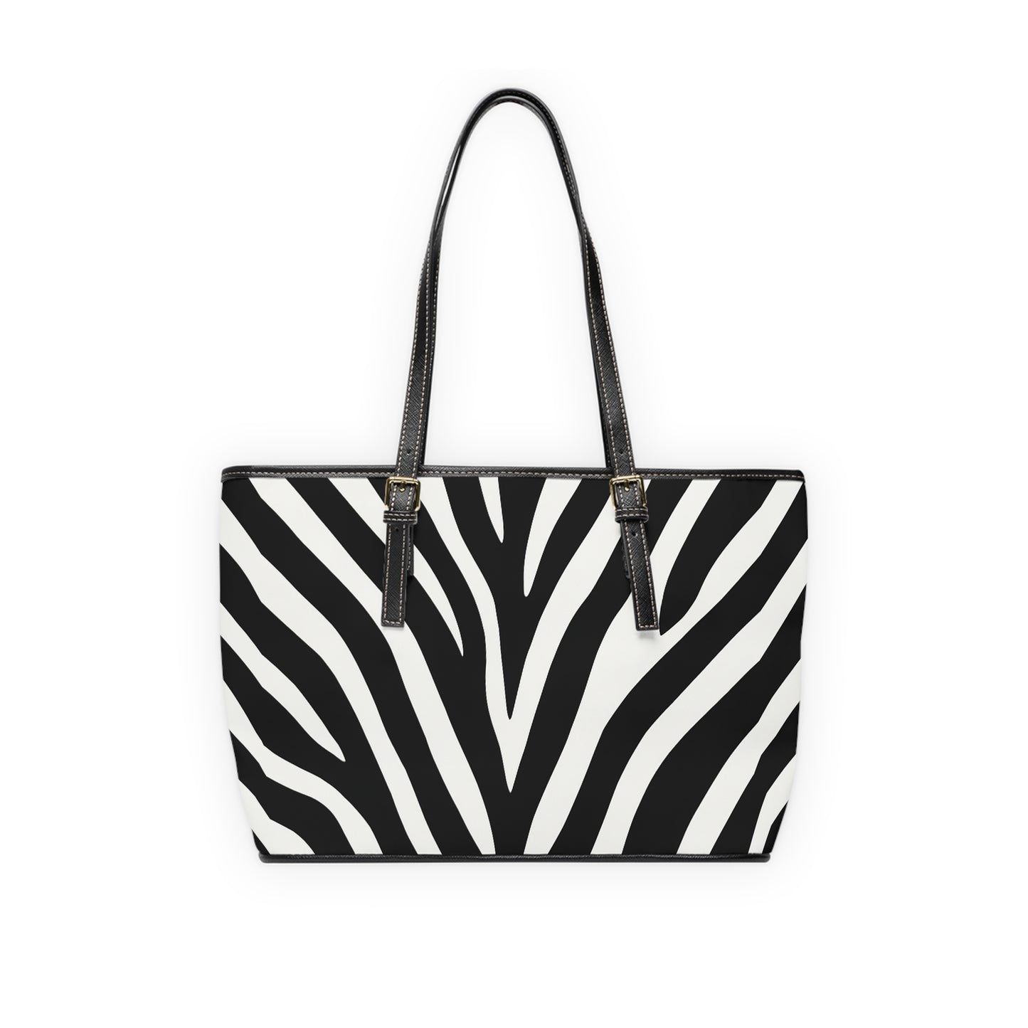Zebra Print PU Leather Shoulder Bag – Black & White Tote for Everyday Style