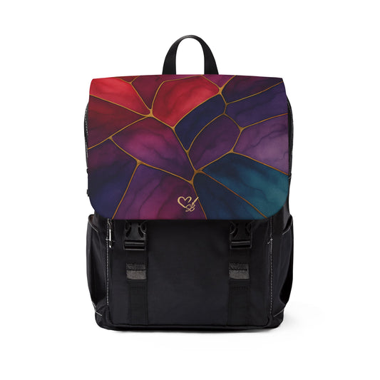 Shelby-2025 Artisan Luxe Collection-Flap Backpack — Colorful Artistic Casual Shoulder Backpack