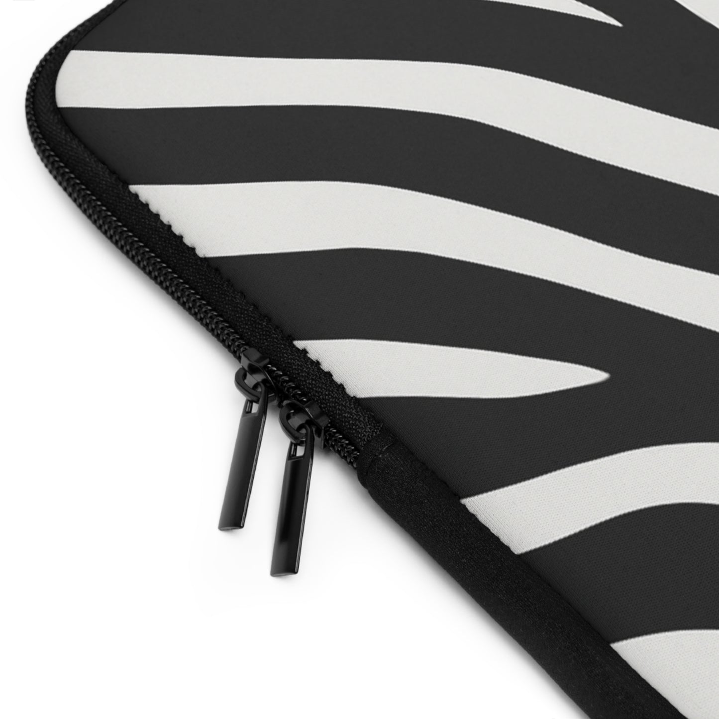 Zebra Stripe Laptop Sleeve — Black & White Protective Case