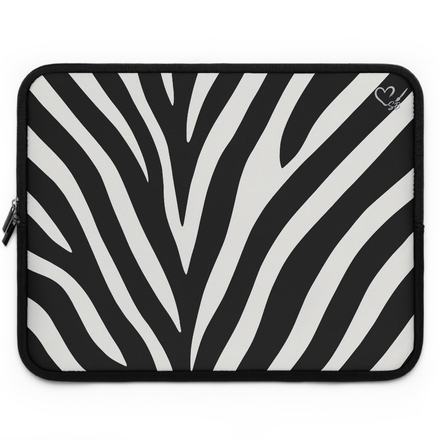 Zebra Stripe Laptop Sleeve — Black & White Protective Case