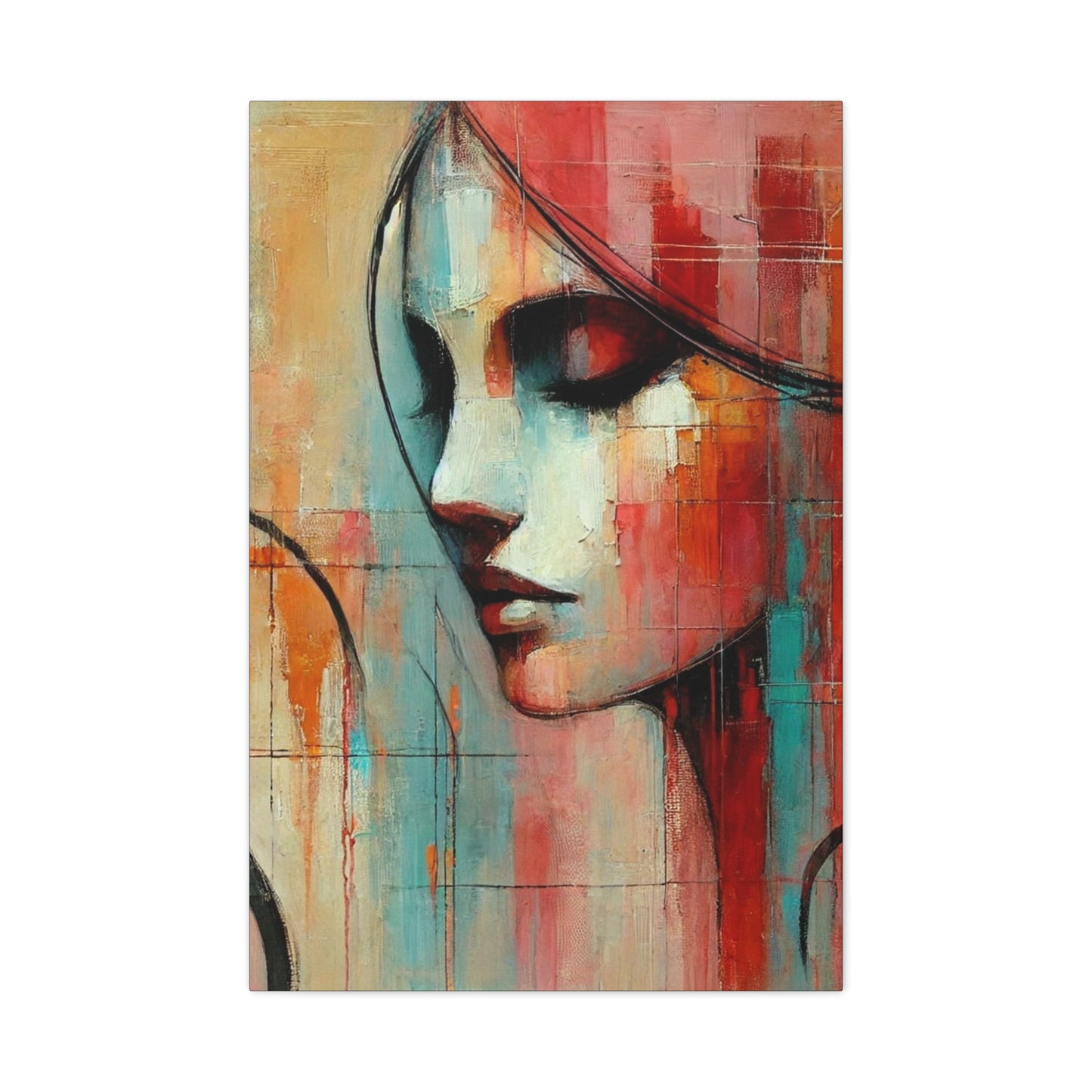Echoes of Grace  -Fine Art Canvas Print - Female Abstract Print by Katherine Bobeck - Calming and Modern Artwork