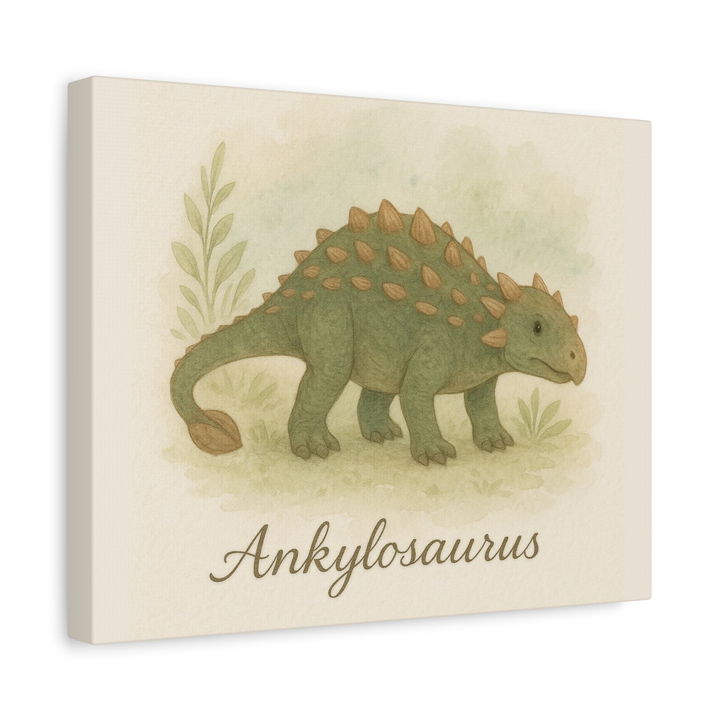 Ankylosaurus Canvas Wall Art – Nursery Dinosaur Print, Baby Room Decor