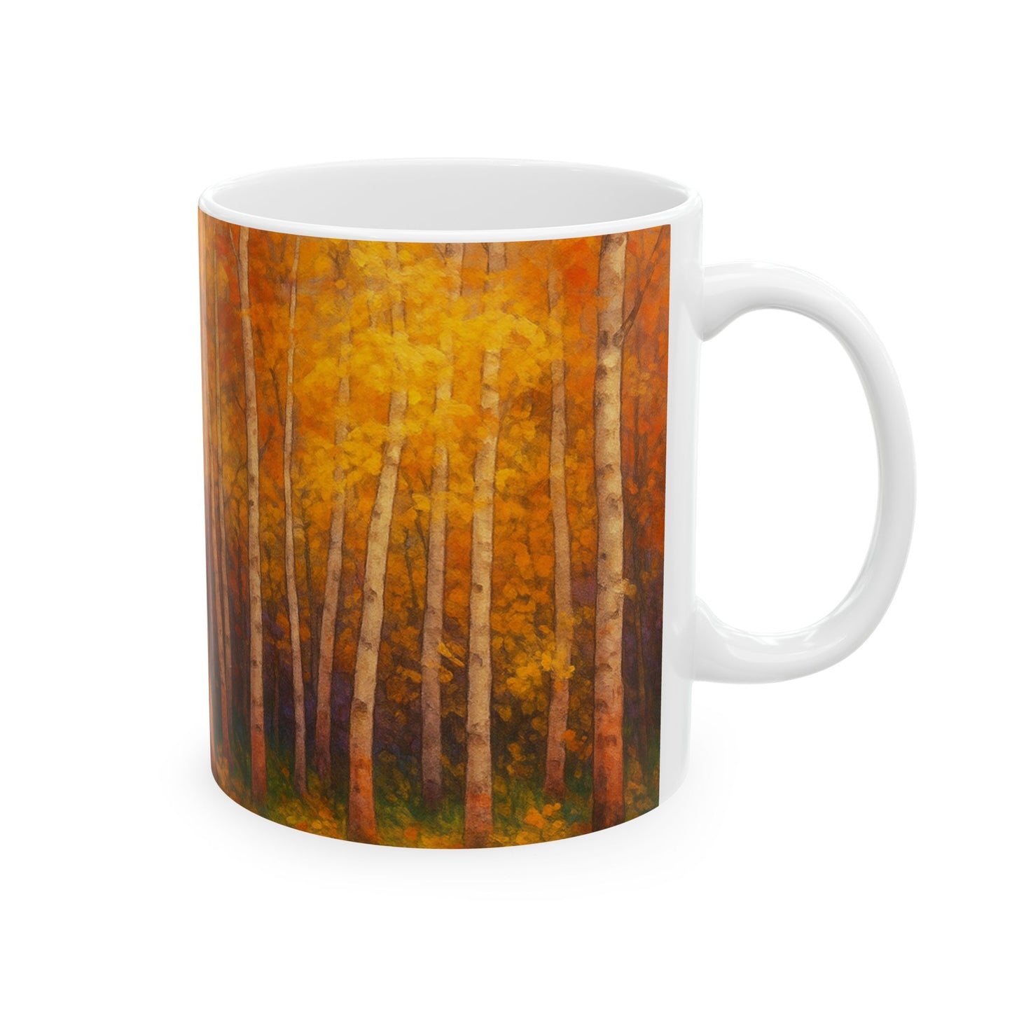 Autumn Forest Ceramic Mug - Echoes of the Masters collection-Cozy Coffee Cup for Nature Lovers