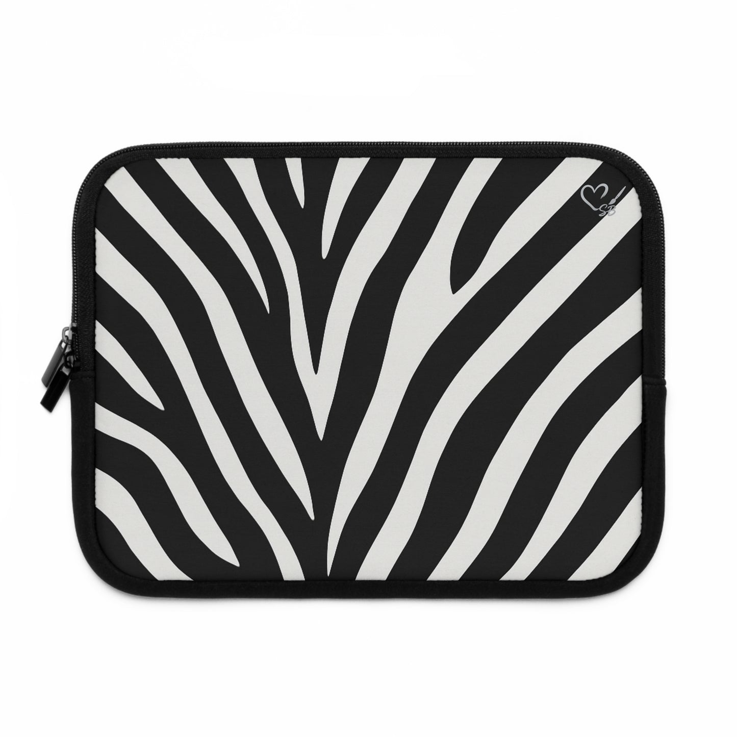 Zebra Stripe Laptop Sleeve — Black & White Protective Case