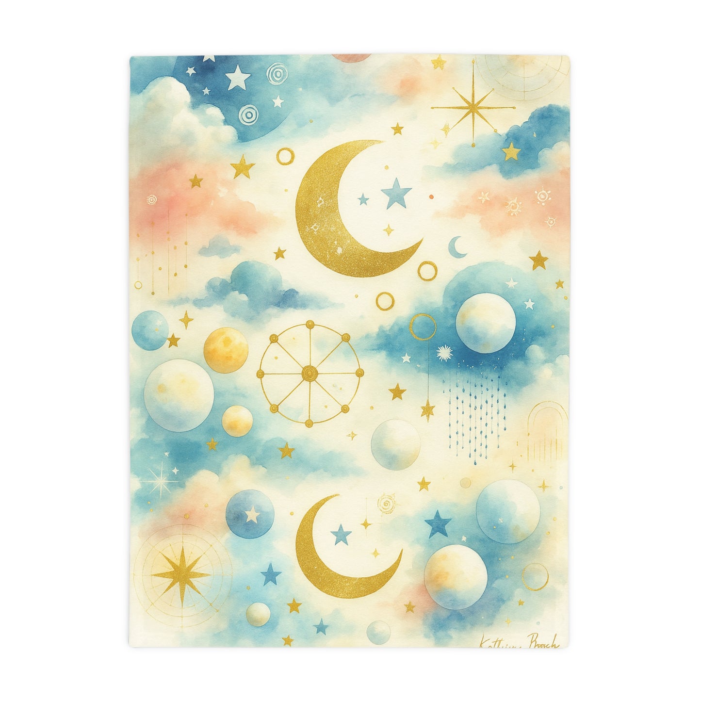 Blue Twilight- Celestial Dreams Nursery Design by Artist Katherine Bobeck, Soft and Cozy