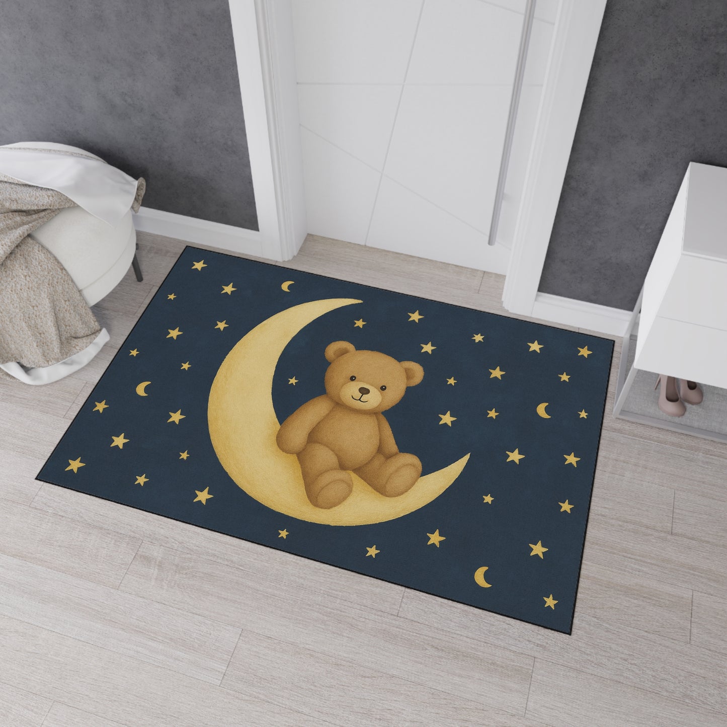 To the Moon – Starfield Heavy-Duty Floor Mat | Celestial Nursery & Play Rug