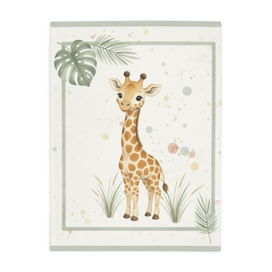 Baby Giraffe 2- Baby Safari Plush Blanket -Coordinates with Baby Safari nursery items Baby