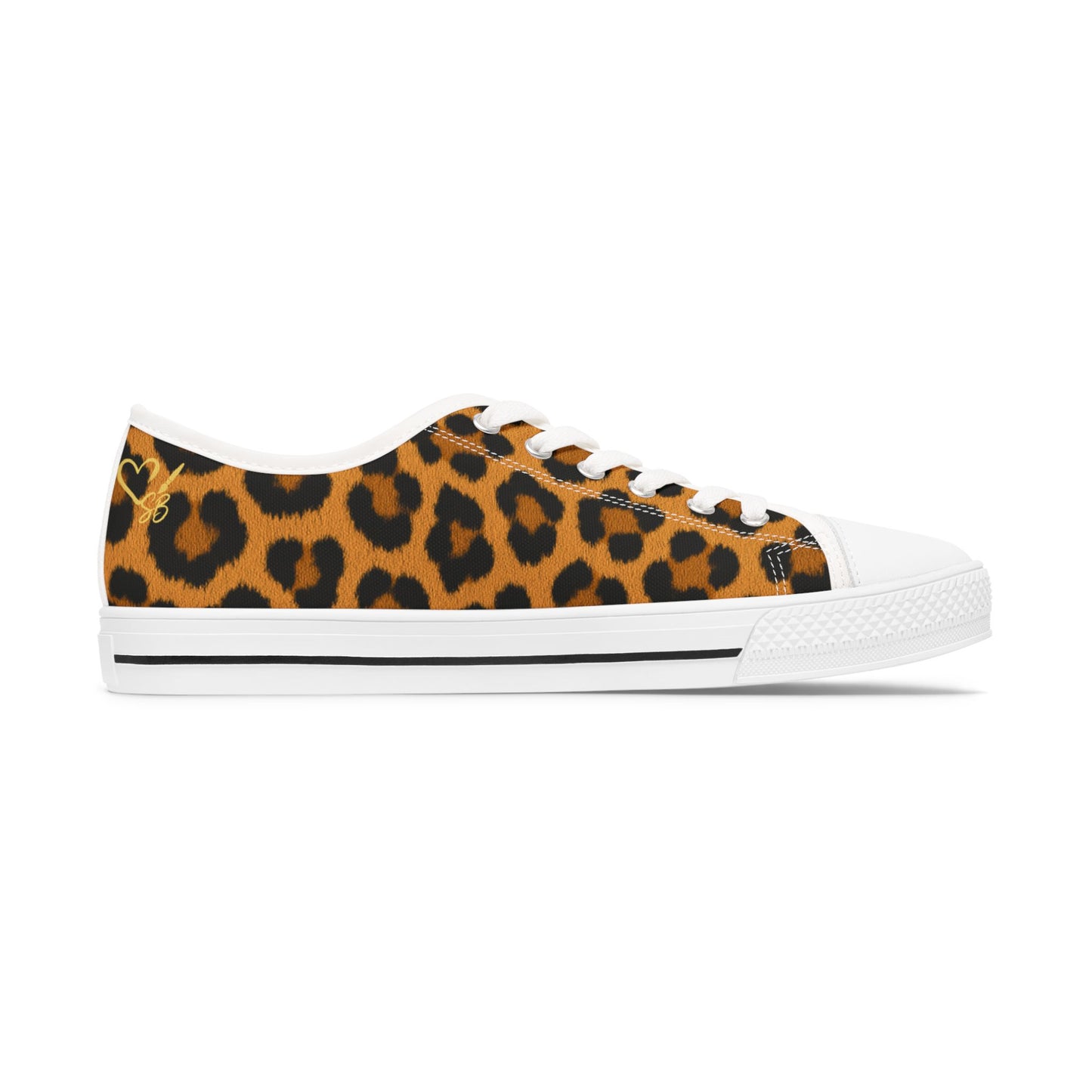 Leopard Print-Women's Low Top Sneakers — Animal Print Casual Canvas Shoes